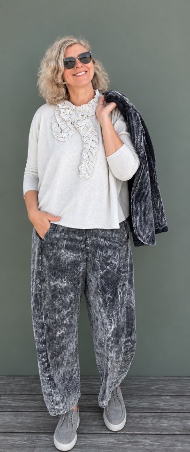 Neirami velvetinės kelnės Silver