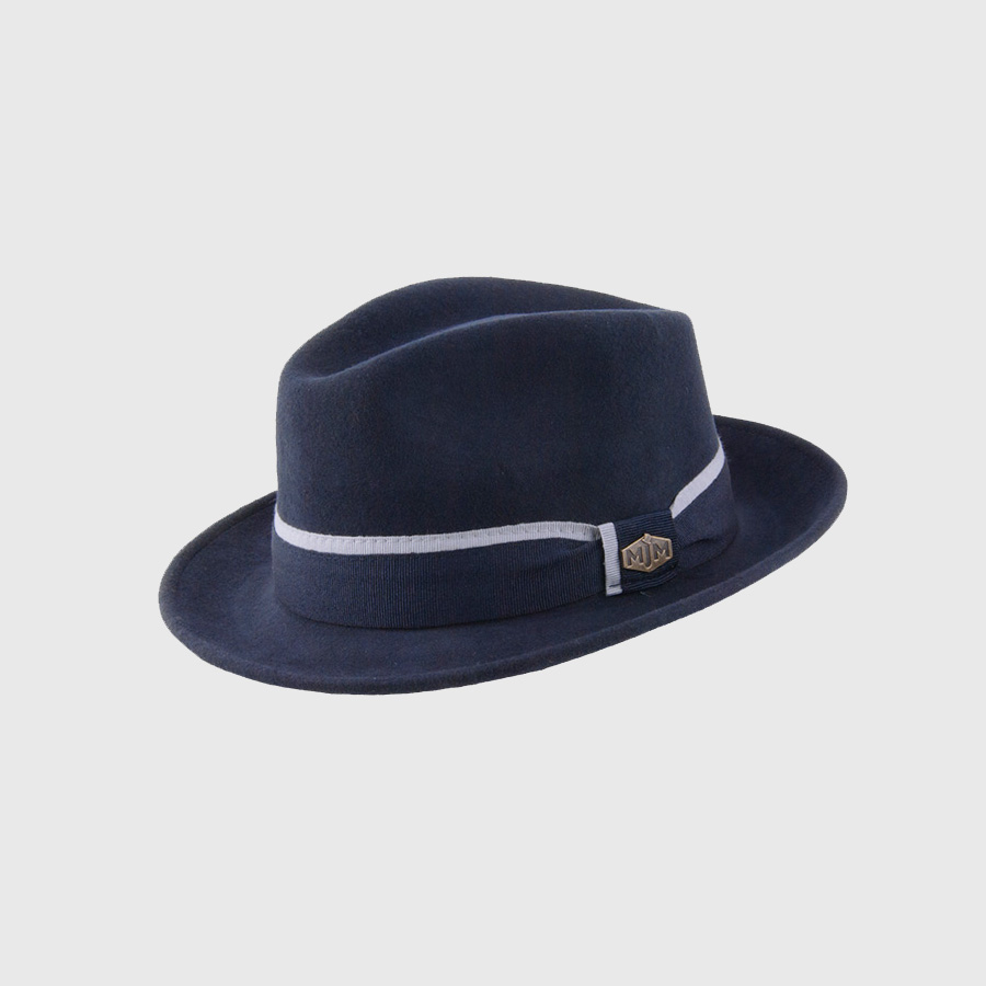 MJM tamsiai mėlyna vilnonė skrybelė 