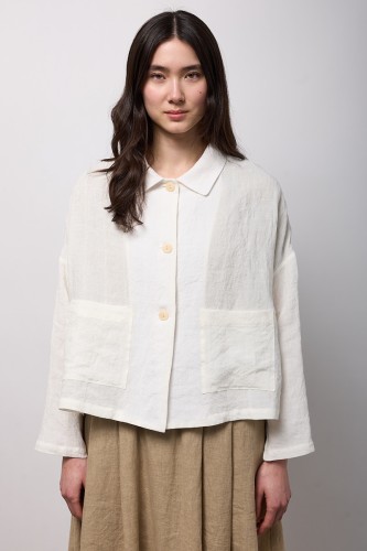 Neirami lininis švarkelis Cream