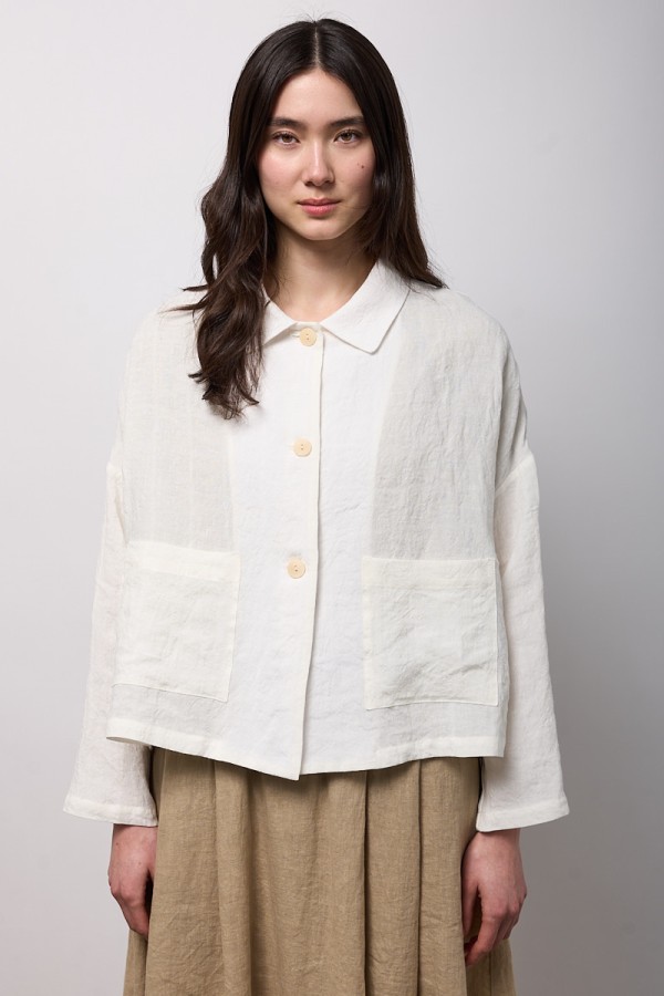 Neirami lininis švarkelis Cream